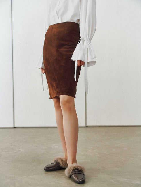 Suede Midi Skirt